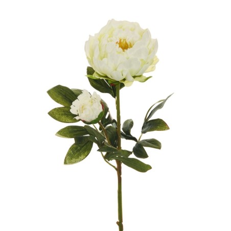 Lot de 12 - Tige artificielle de pivoine X2, 66 cm - blanc cassé 