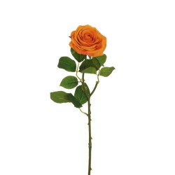 Lot de 24 - Rose Equateur artificielle, 65 cm - orange clair 