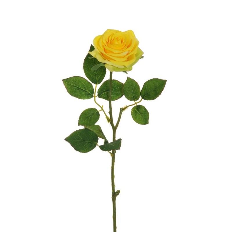 Lot de 24 - Rose Equateur artificielle, 65 cm - jaune 