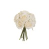 Lot de 12 - Bouquet artificiel de roses bridal X9, 25 cm - crème 
