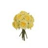 Lot de 12 - Bouquet artificiel de roses bridal X9, 25 cm - jaune clair 