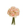 Lot de 12 - Bouquet artificiel de roses bridal X9, 25 cm - saumon clair 