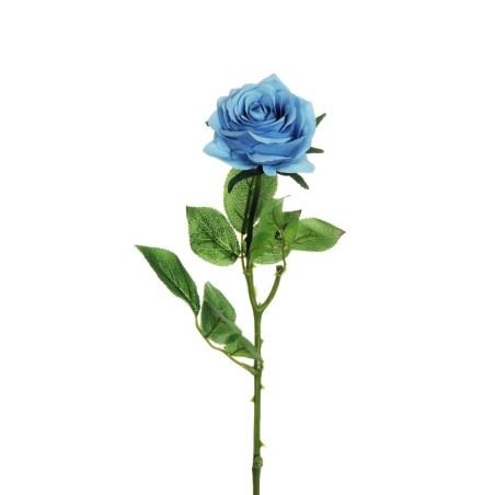 Lot de 24 - Rose Equateur artificielle, 65 cm - bleu clair 