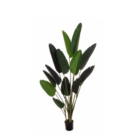 Lot de 2 - Plante artificielle oiseau de paradis en pot, 180 cm - vert 