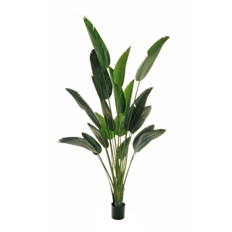 Plante artificielle oiseau de paradis en pot, 240 cm - vert 