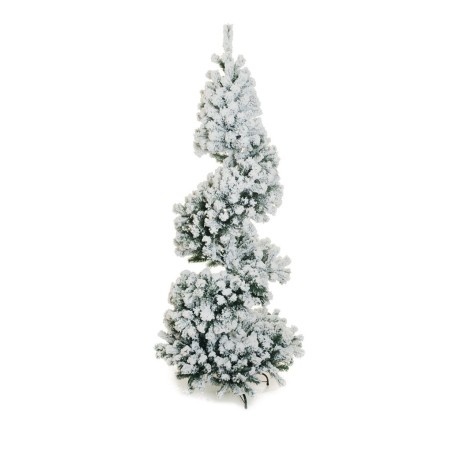 Sapin de Noël artificiel Marmolada spirale enneigé, 210 cm - blanc 
