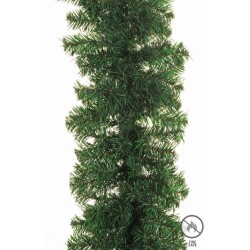 Lot de 6 - Guirlande artificielle de pin ignifugée, 270 cm - vert 