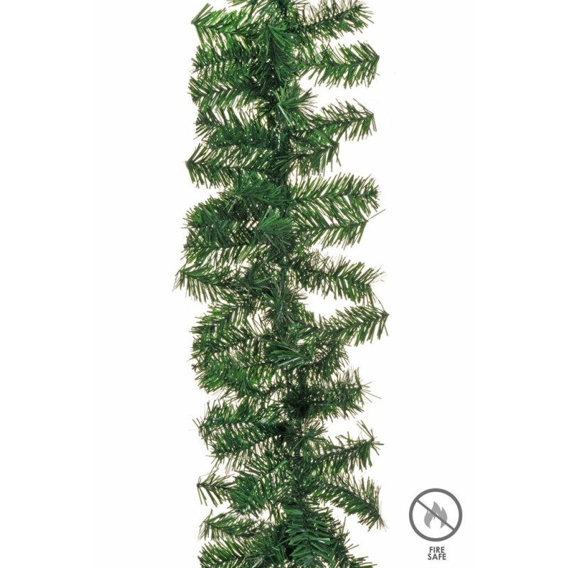 Lot de 16 - Guirlande artificielle de pin ignifugée, 270 cm - vert 