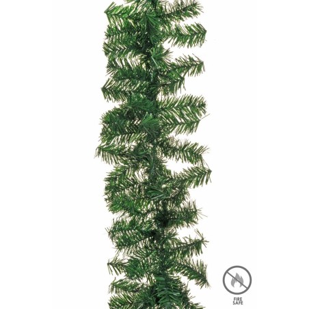 Lot de 16 - Guirlande artificielle de pin ignifugée, 270 cm - vert 