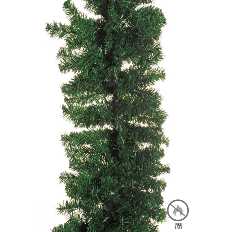 Lot de 6 - Guirlande artificielle de pin ignifugée, 270 cm - vert 