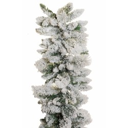Lot de 4 - Guirlande artificielle de pin enneigée, 270 cm - blanc 