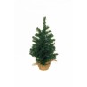 Lot de 12 - Sapin de Noël artificiel Cevedale en sac de jute, 60 cm - vert 