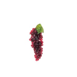Lot de 12 - Mini grappe artificielle de raisins ronds X148, 19 cm - rouge 