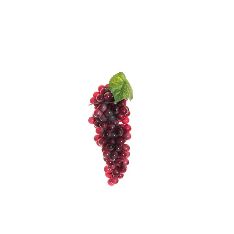 Lot de 12 - Mini grappe artificielle de raisins ronds X148, 19 cm - rouge 