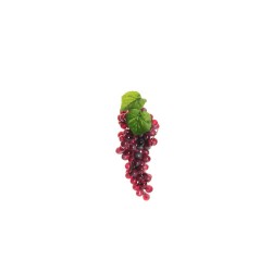 Lot de 24 - Mini grappe artificielle de raisins ronds X108, 15 cm - rouge 