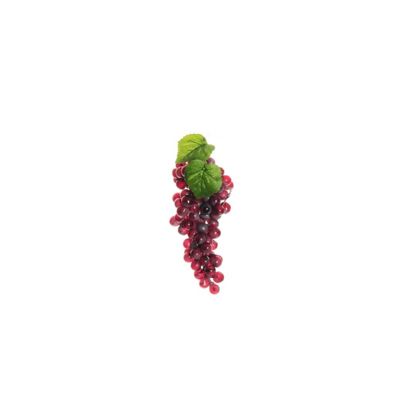 Lot de 24 - Mini grappe artificielle de raisins ronds X108, 15 cm - rouge 