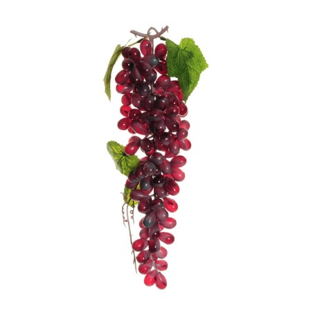 Lot de 6 - Grappe artificielle de raisins allongés X115, 34 cm - rouge 