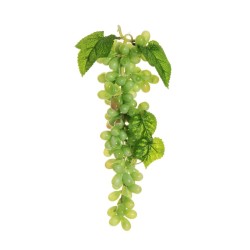 Lot de 6 - Grappe artificielle de raisins allongés X115, 34 cm - vert 