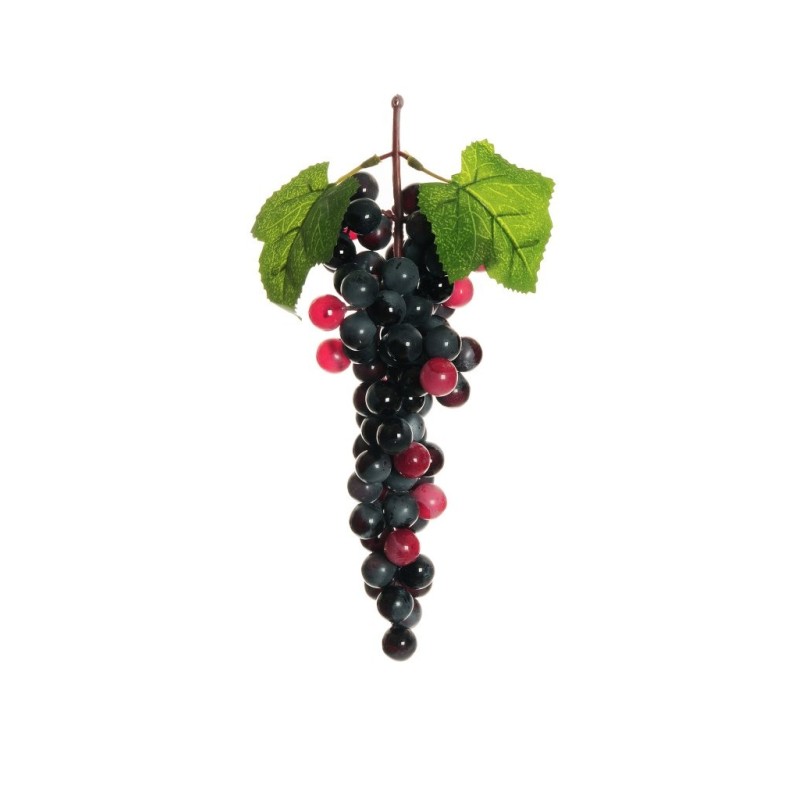 Lot de 12 - Grappe artificielle de raisins ronds X85, 29 cm - bordeaux 