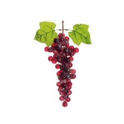 Lot de 12 - Grappe artificielle de raisins ronds X85, 29 cm - rouge 
