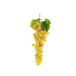 Lot de 12 - Grappe artificielle de raisins ronds X85, 29 cm - moutarde 