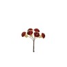 Lot de 96 - Bouquet pic artificiel de champignons X6, 10,5 cm - rouge 