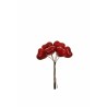 Lot de 96 - Bouquet pic artificiel de cœurs X6, 11 cm - rouge 