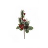 Lot de 48 - Pic artificiel pin, baies, pommes, champignon et pomme de pin, 19 cm - rouge 
