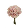Lot de 12 - Bouquet artificiel de roses bridal X9, 25 cm - rose clair 