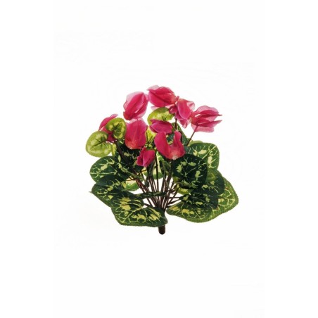 Lot de 24 - Buisson artificiel de cyclamen X10, 29 cm - fuchsia 