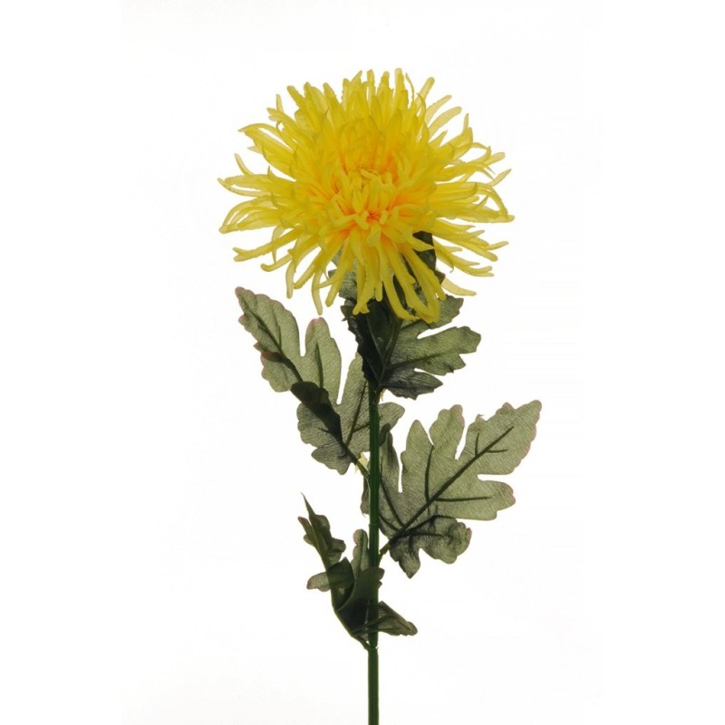 Lot de 36 - Chrysanthème araignée artificiel, 80 cm - jaune 