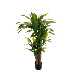 Lot de 2 - Plante artificielle de dracaena toucher réel en pot, 129 cm - vert 