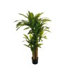 Lot de 2 - Plante artificielle de dracaena toucher réel en pot, 129 cm - vert 