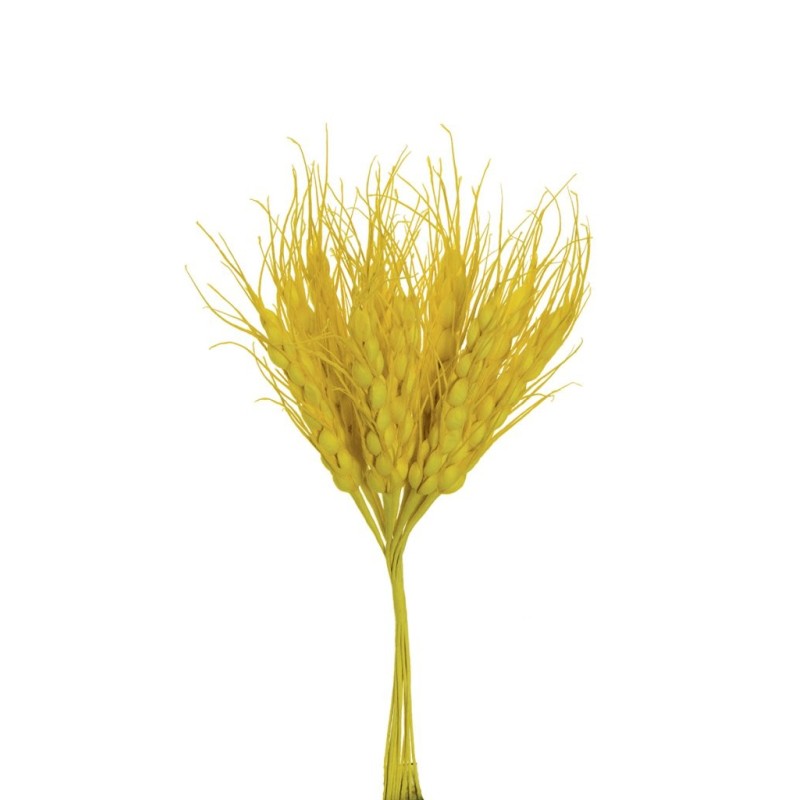 Lot de 24 - Grand bouquet pic artificiel de blé X12, 24 cm - jaune 
