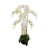 Plante artificielle d'orchidée Phalaenopsis toucher réel, 125 cm - blanc 