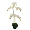 Plante artificielle d'orchidée Phalaenopsis toucher réel, 125 cm - blanc 