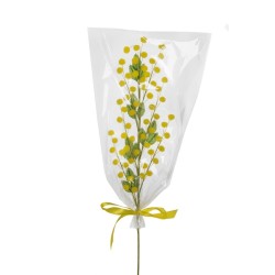 Lot de 24 - Tige artificielle de mimosa X62, 56 cm - jaune 