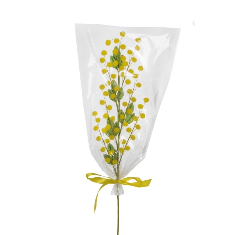 Lot de 24 - Tige artificielle de mimosa X62, 56 cm - jaune 