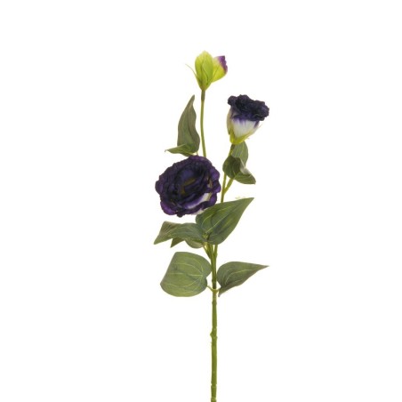 Lot de 36 - Tige artificielle de lisianthus floquée X2, 71 cm - violet crème 