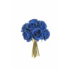 Lot de 12 - Bouquet artificiel de roses bridal X9, 25 cm - bleu foncé 