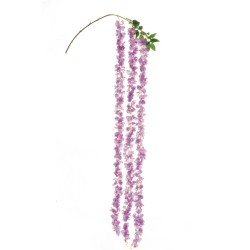 Lot de 24 - Branche suspendue artificielle de glycine, 250 cm - violet 