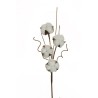 Lot de 24 - Tige artificielle de coton naturel, 43,5 cm - blanc 