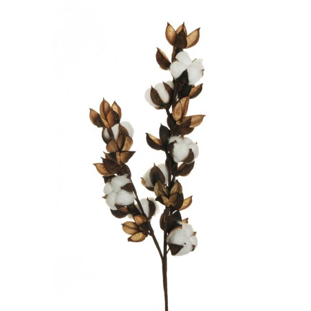 Lot de 12 - Tige artificielle de coton naturel, 68 cm - blanc 