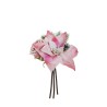 Lot de 18 - Bouquet artificiel grand bouton de rose, poinsettia, pin et pommes de pin enneigées X3, 27,5 cm - rose vert 