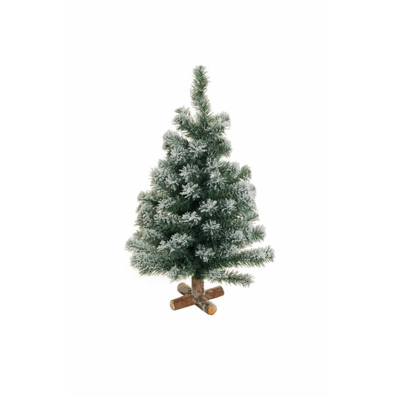 Lot de 6 - Sapin de Noël artificiel Livigno enneigé ignifugé, 60 cm - vert 
