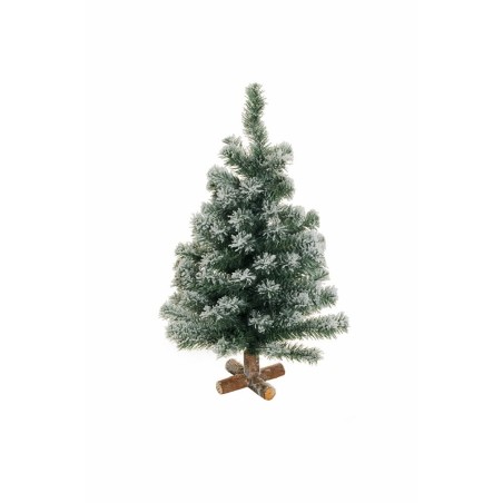 Lot de 6 - Sapin de Noël artificiel Livigno enneigé ignifugé, 60 cm - vert 