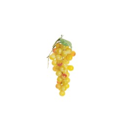 Lot de 12 - Grappe artificielle de raisins ronds X50, 18 cm - moutarde 