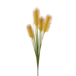 Lot de 24 Branche de pampas x4 avec herbe, 135 cm chaque pièce dans un sac en polyéthylène artificiel jaune orange 