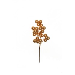 Lot de 48 - Pic artificiel de baies, 19,5 cm - or 