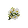 Lot de 24 - Couronne de bougie artificielle marguerites et ruban, D. 11 cm - blanc 